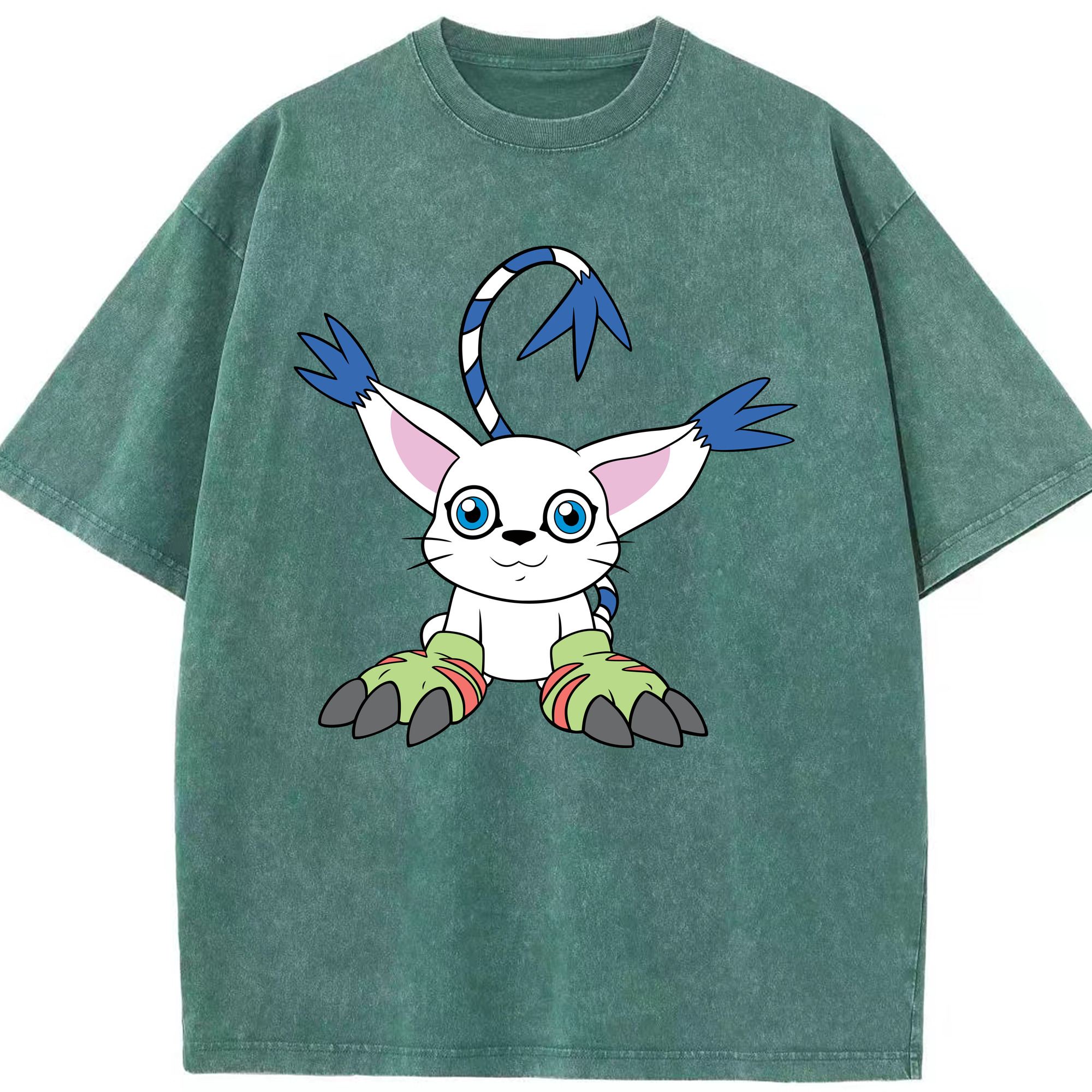 （画像用） Digimon デジタルモンスター/デジモン 綿100% ヴィンテージ風 半袖Tシャツ（フロントプリント）